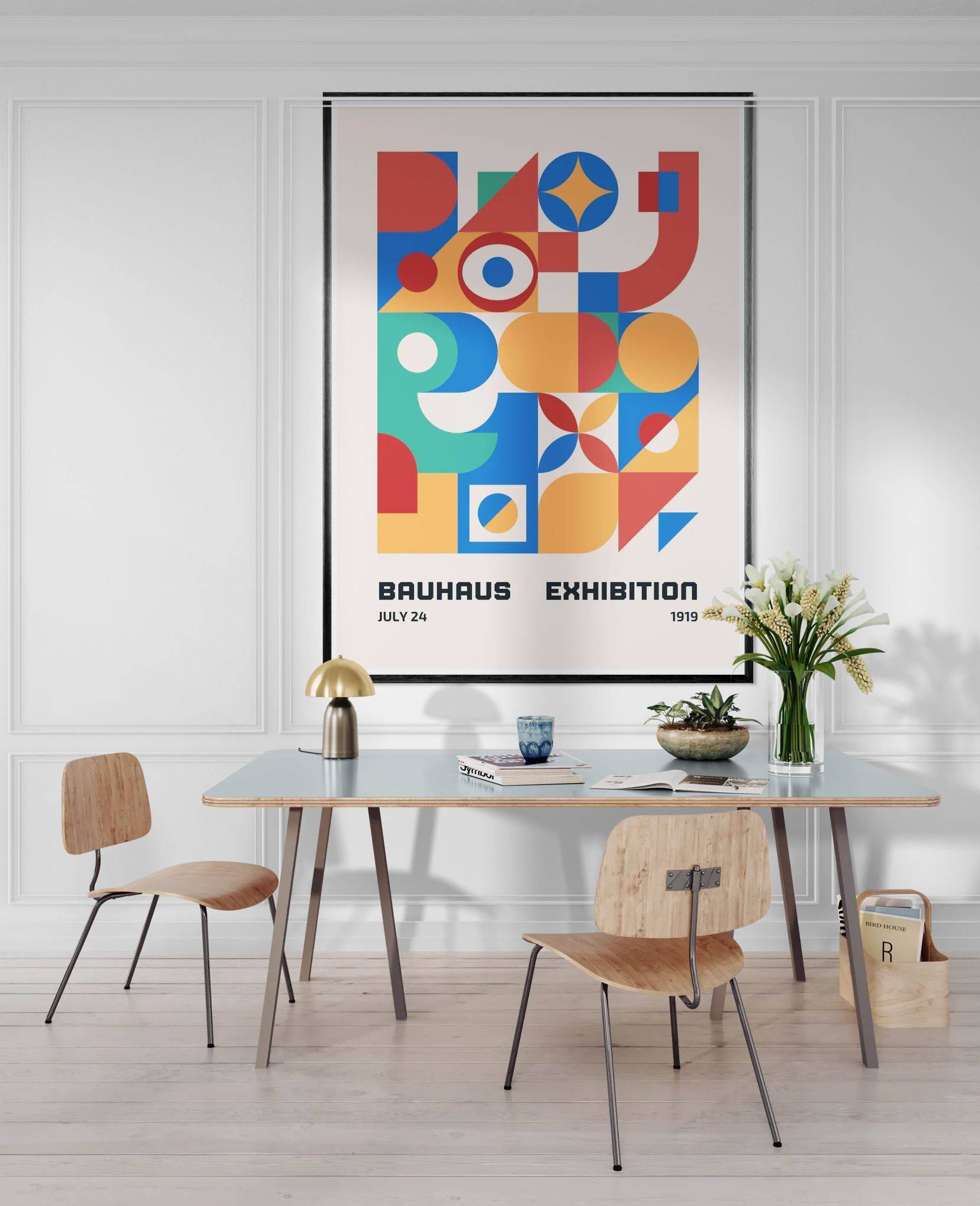 Bauhaus Exhibition 1919 Vibrant Geometric Movement Design Wall Art - Vibrantwalls