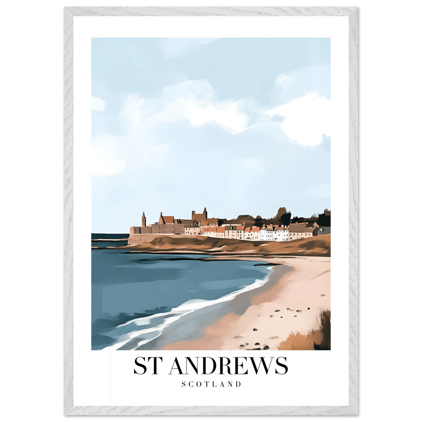 St Andrews Scotland Framed Poster – Coastal Town Wall Art with Wooden Frame - Vibrantwalls