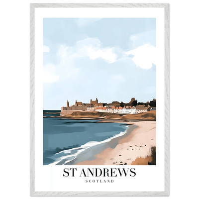 St Andrews Scotland Framed Poster – Coastal Town Wall Art with Wooden Frame - Vibrantwalls