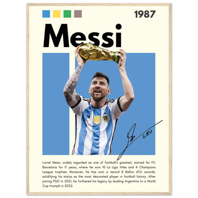 Lionel Messi World Cup Champion Framed Poster 60x80 cm 24x32″ Wood frame Vibrantwalls