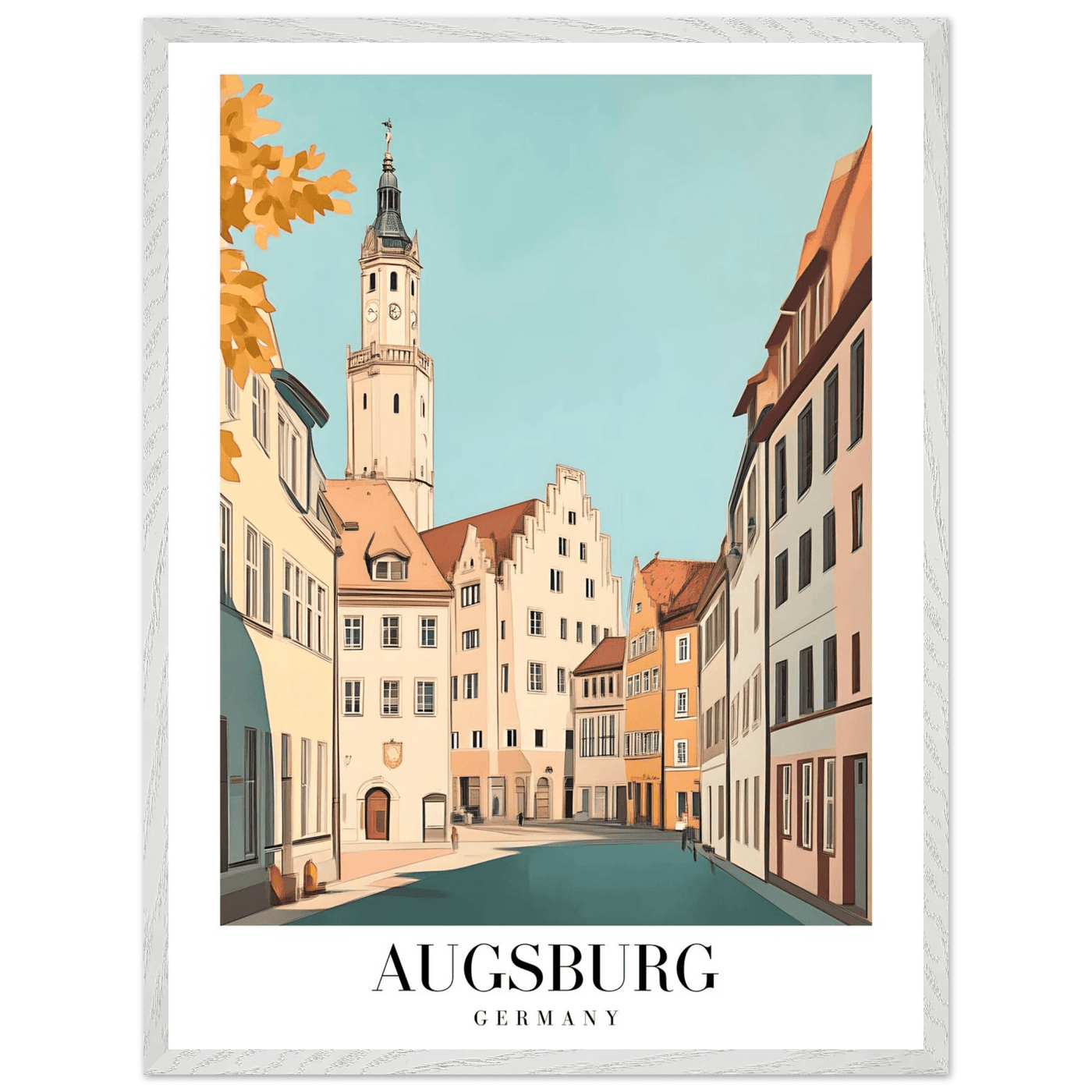 Augsburg Germany Framed Poster – Vintage European Cityscape Wall Art with Wooden Frame in Various Sizes - Vibrantwalls