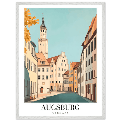 Augsburg Germany Framed Poster – Vintage European Cityscape Wall Art with Wooden Frame in Various Sizes - Vibrantwalls