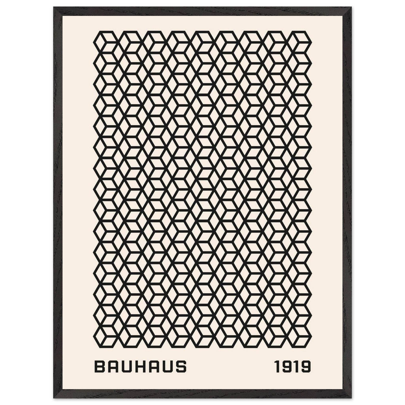 Bauhaus 1919 Geometric Cube Pattern Art Print – Modern Minimalist Framed Poster in Multiple Sizes - Vibrantwalls