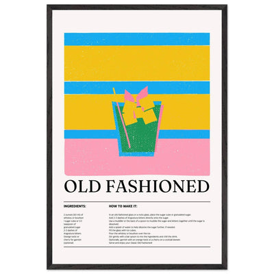 Old Fashioned Cocktail Recipe Art Print - Vibrantwalls