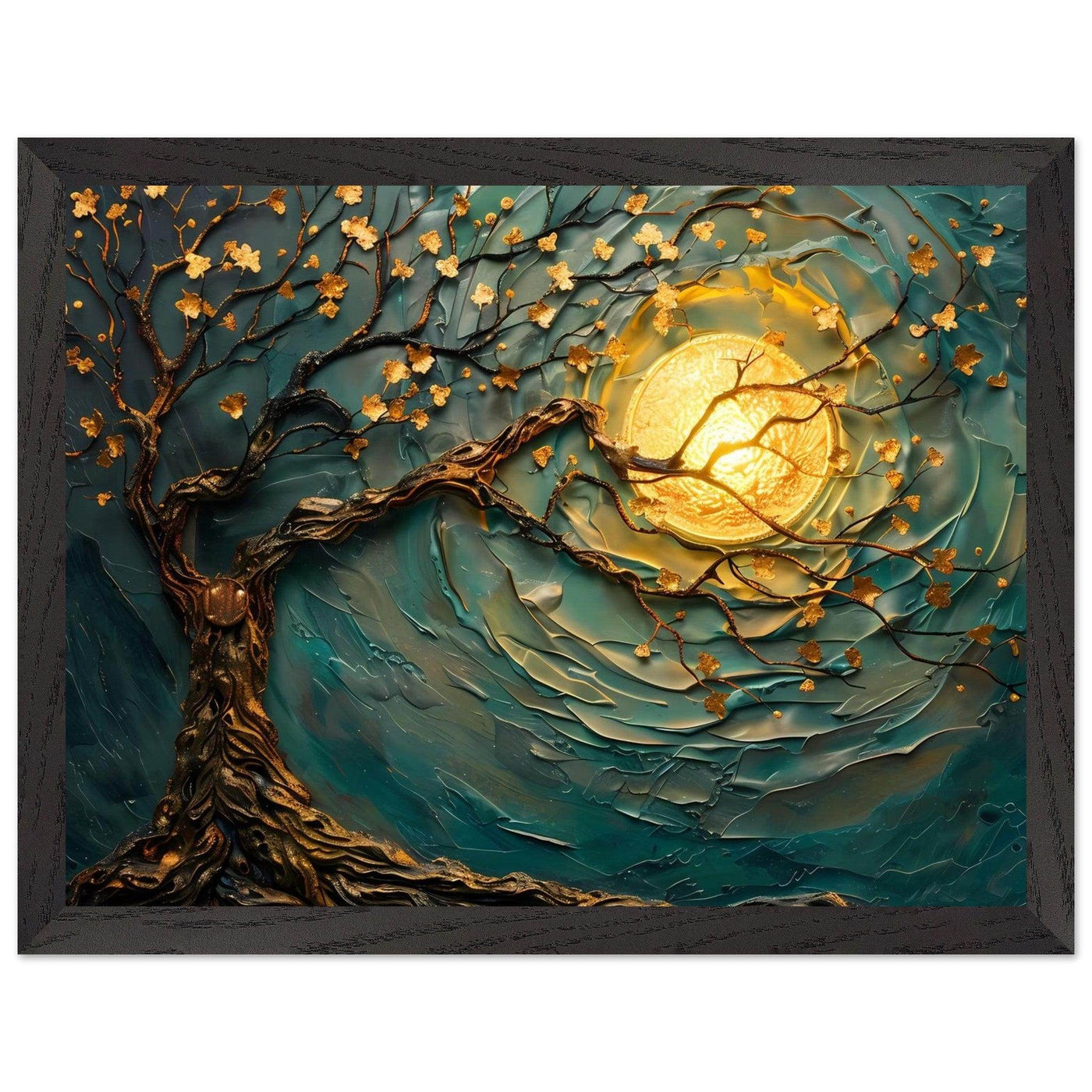 Teal Gold Tree of Life Pendant - Elegance in Nature's Design - Vibrantwalls