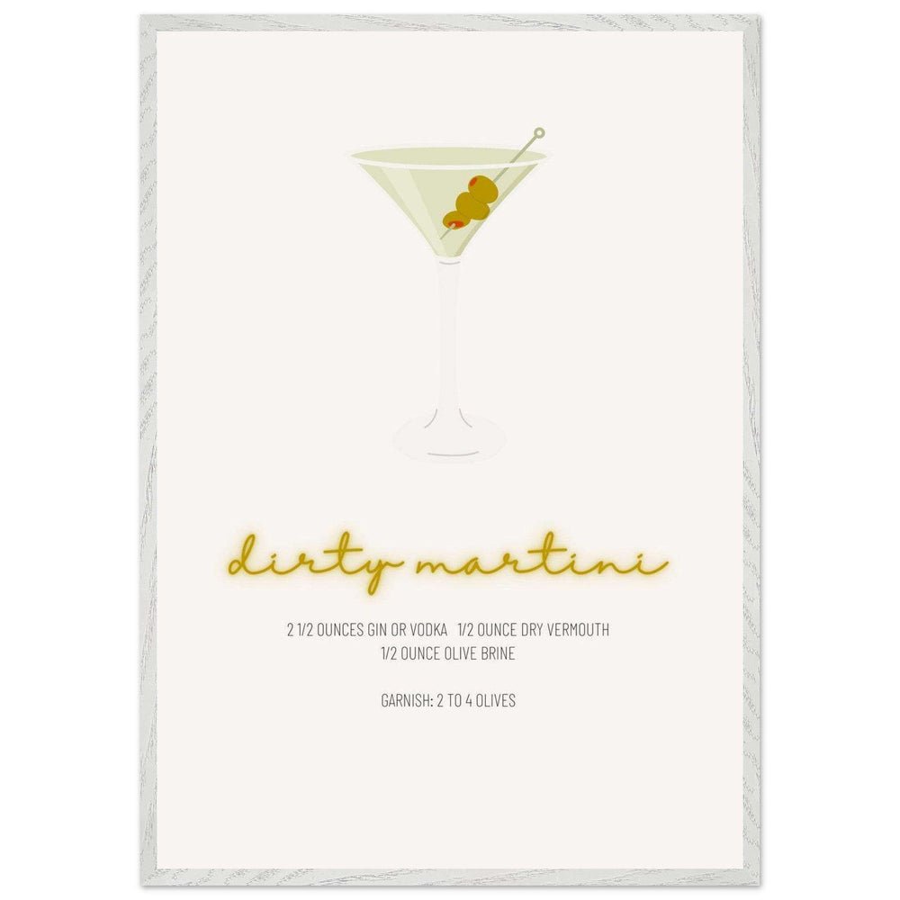 Dirty Martini Recipe Guide Wall Art - Vibrantwalls