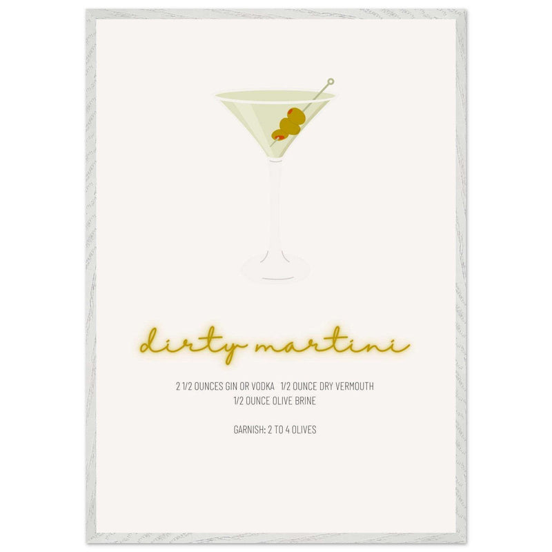 Dirty Martini Recipe Guide Wall Art - Vibrantwalls