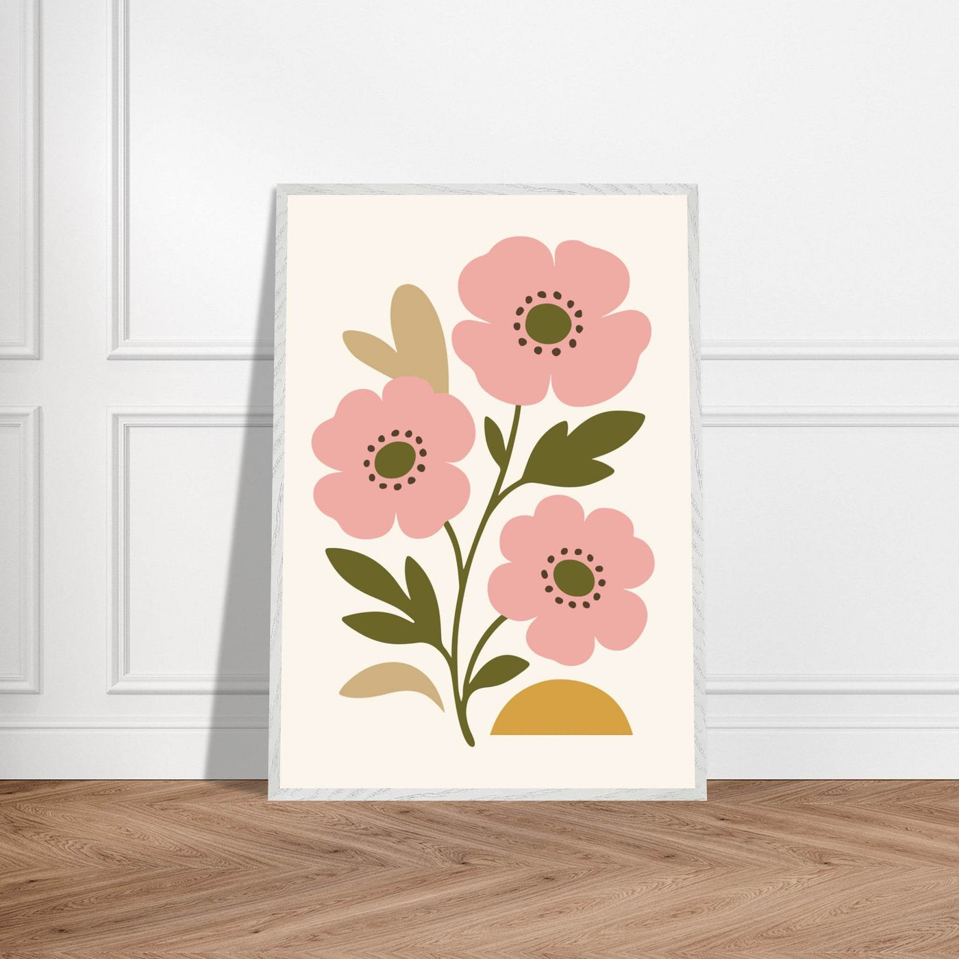 Abstract Floral Bloom - Minimalist Pink Flowers - Vibrantwalls