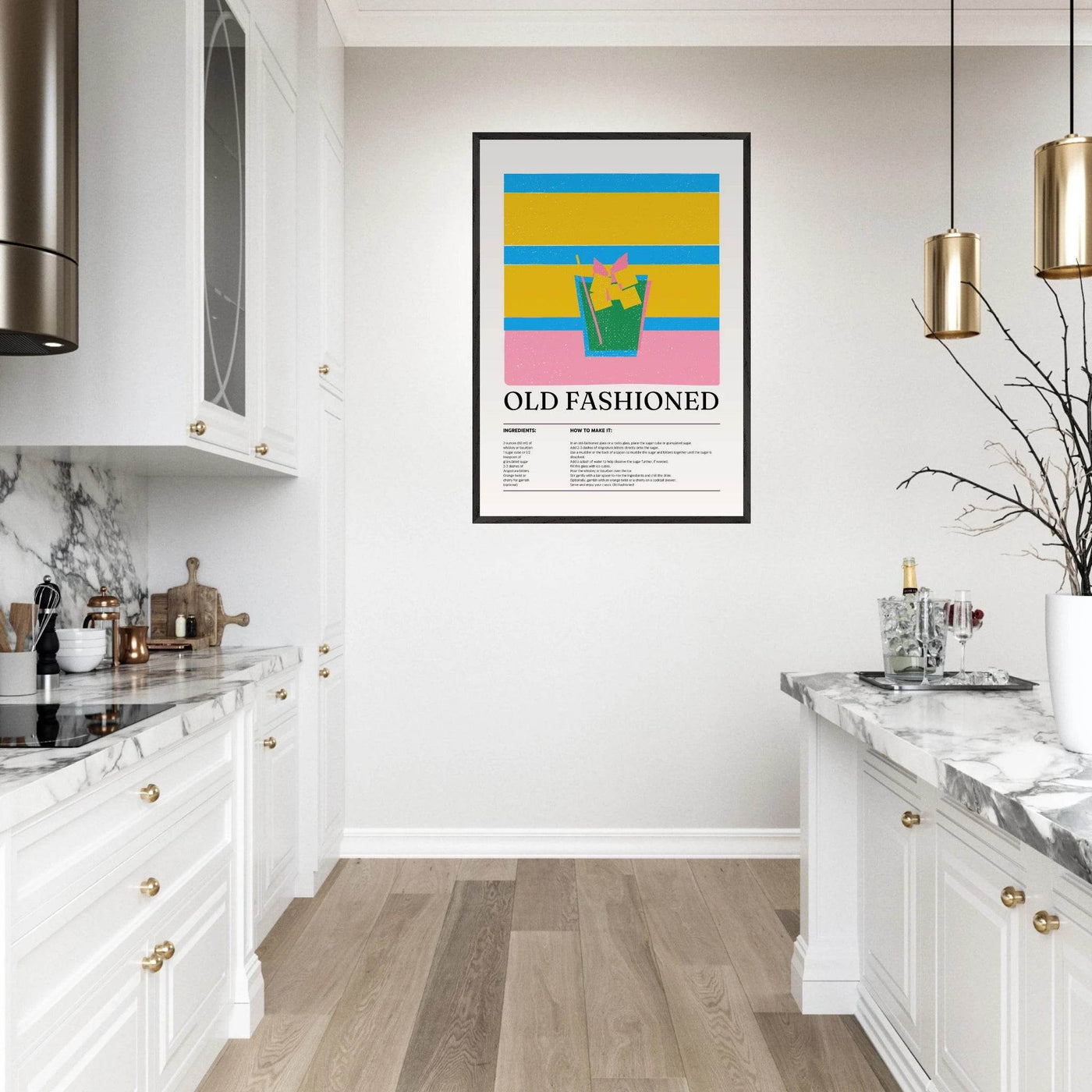 Old Fashioned Cocktail Recipe Art Print - Vibrantwalls