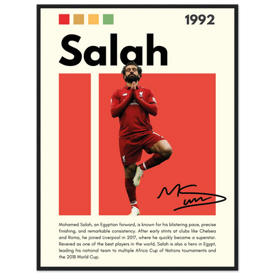 Mohamed Salah Liverpool FC Framed Poster – Iconic Yoga Pose Football Art Print 60x80 cm 24x32″ Black frame Vibrantwalls