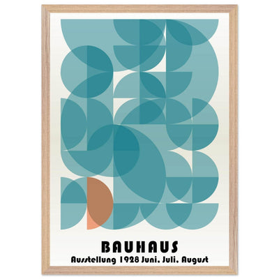 Bauhaus Geometric Art Decor in Teal & Orange – Stylish Modern Decor for Trendy Spaces - Vibrantwalls
