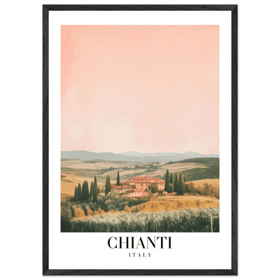 Chianti, Italy Framed Poster – Vintage Tuscan Countryside Wall Art with Customizable Wooden Frame - Vibrantwalls