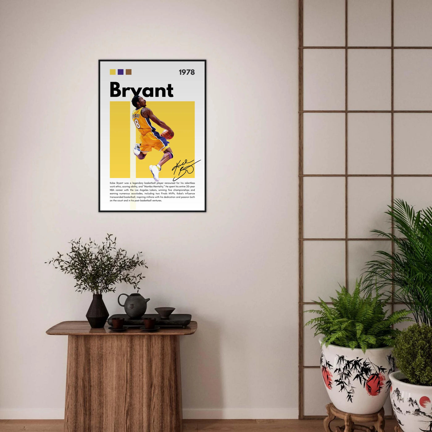 Kobe Bryant Number 24 Lakers Modern Print Vibrantwalls
