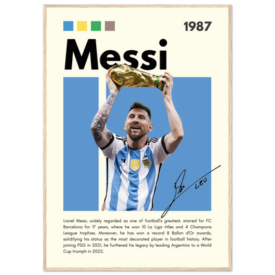 Lionel Messi World Cup Champion Framed Poster 70x100 cm 28x40″ Wood frame Vibrantwalls