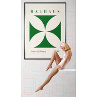 Bauhaus 1919 Deep Green Cream Wall Art - Vibrantwalls
