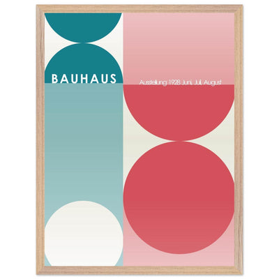 Bauhaus Retro Art Print in Teal and Coral for Unique Retro Decor - Vibrantwalls