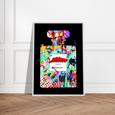 Vibrant Pop Art Chanel No. 5 Perfume Print - Framed & Ready-to-Hang - Vibrantwalls