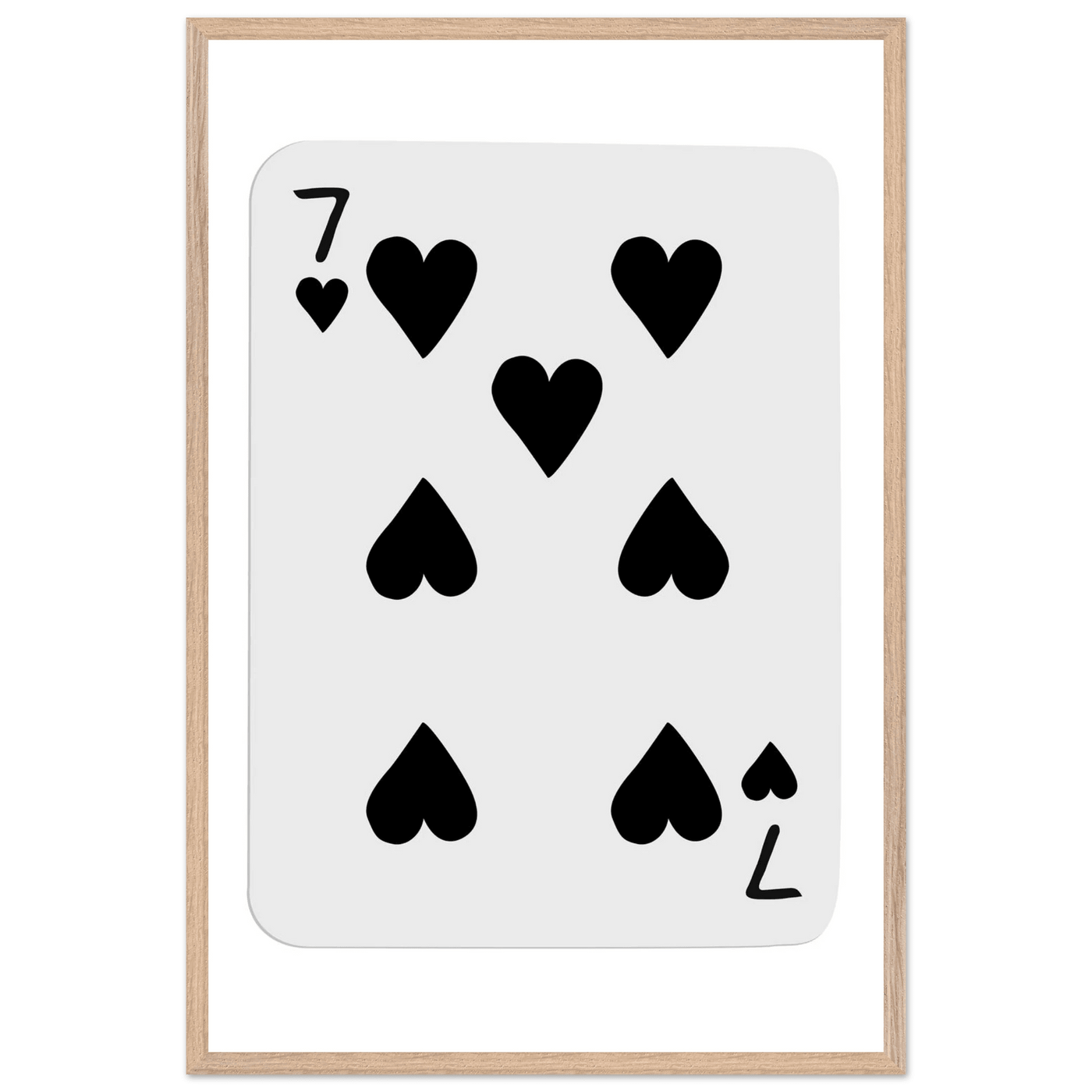 Seven of Spades Poker Card Print - Mounted & Framed Wall Art, Eco-Friendly Wood Frame in Multiple Finishes - Vibrantwalls