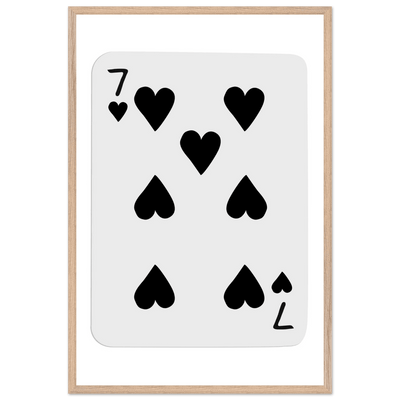 Seven of Spades Poker Card Print - Mounted & Framed Wall Art, Eco-Friendly Wood Frame in Multiple Finishes - Vibrantwalls
