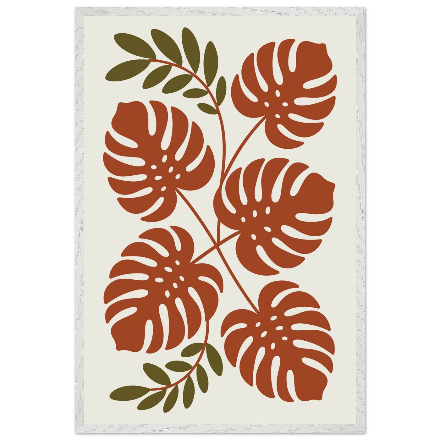 Monstera Leaf Composition in Terracotta Tones - Vibrantwalls