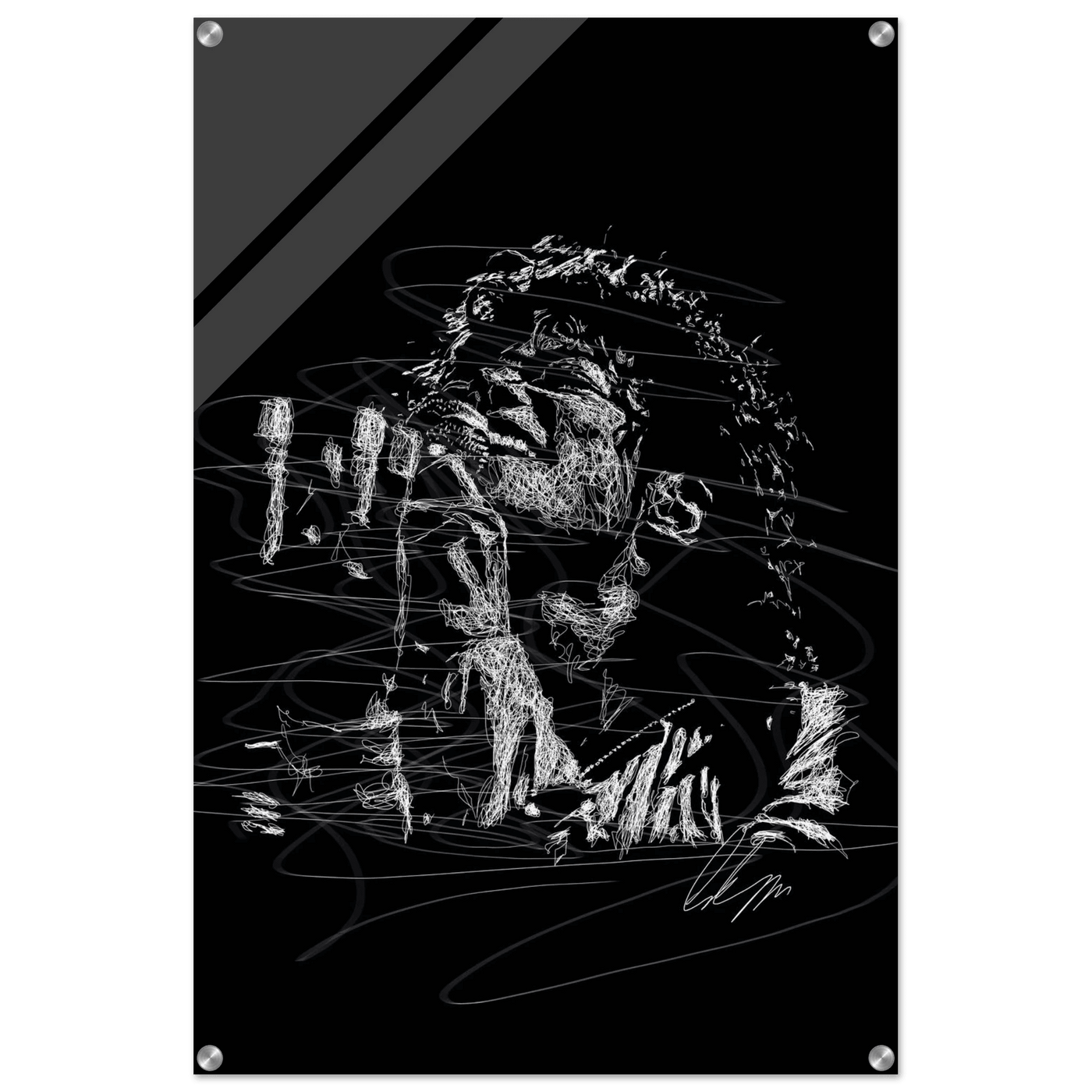 Michael Jackson Acrylic Print - Abstract Black & White Sketch Modern Wall Art in Multiple Sizes - Vibrantwalls