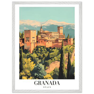 Granada Spain Framed Poster – Vintage Travel Wall Art with Wooden Frame - Vibrantwalls