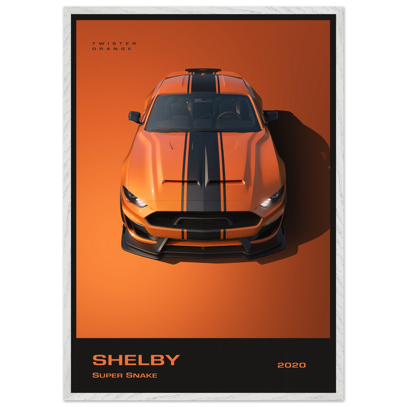 Shelby Snake 2020 Twister Orange Mustang Shelby GT500 Wall Art - Vibrantwalls