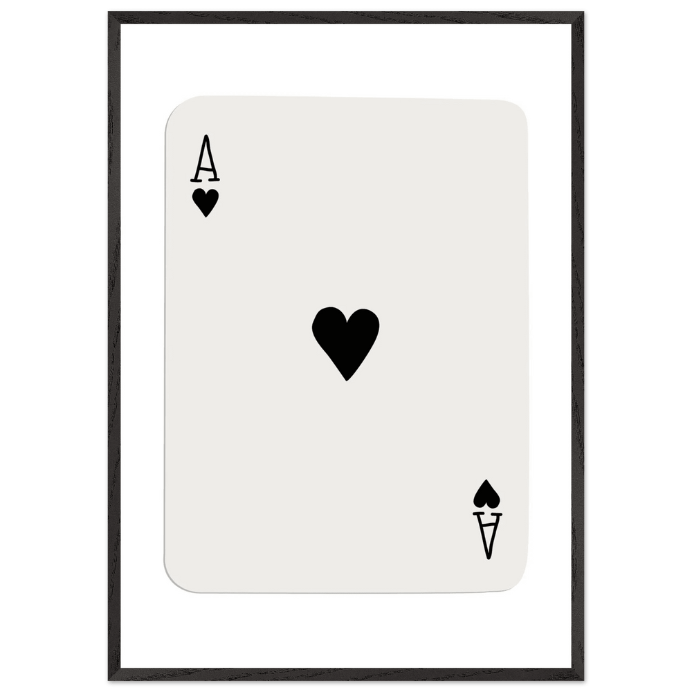 Ace of Hearts Poker Card Print - Elegant Framed Wall Art, Eco-Friendly Wood Frame & Multiple Sizes - Vibrantwalls