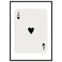 Ace of Hearts Poker Card Print - Elegant Framed Wall Art, Eco-Friendly Wood Frame & Multiple Sizes - Vibrantwalls