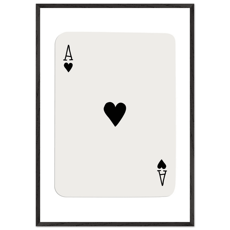 Ace of Hearts Poker Card Print - Elegant Framed Wall Art, Eco-Friendly Wood Frame & Multiple Sizes - Vibrantwalls