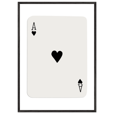 Ace of Hearts Poker Card Print - Elegant Framed Wall Art, Eco-Friendly Wood Frame & Multiple Sizes - Vibrantwalls