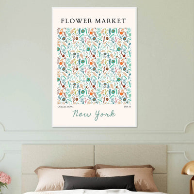 Flower Market New York Framed Poster – Whimsical Floral Art Print | Ready-to-Hang in Your Choice of Frame - Vibrantwalls