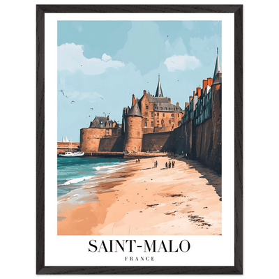 Saint-Malo France Framed Poster – Vintage Coastal Wall Art with Custom Wooden Frame - Vibrantwalls