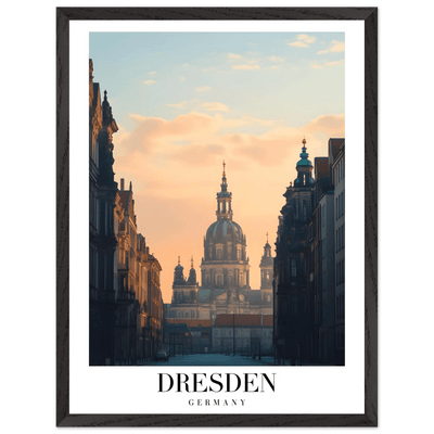 Dresden Germany Framed Poster – Warm Sunset Cityscape Wall Art with Wooden Frame Options - Vibrantwalls