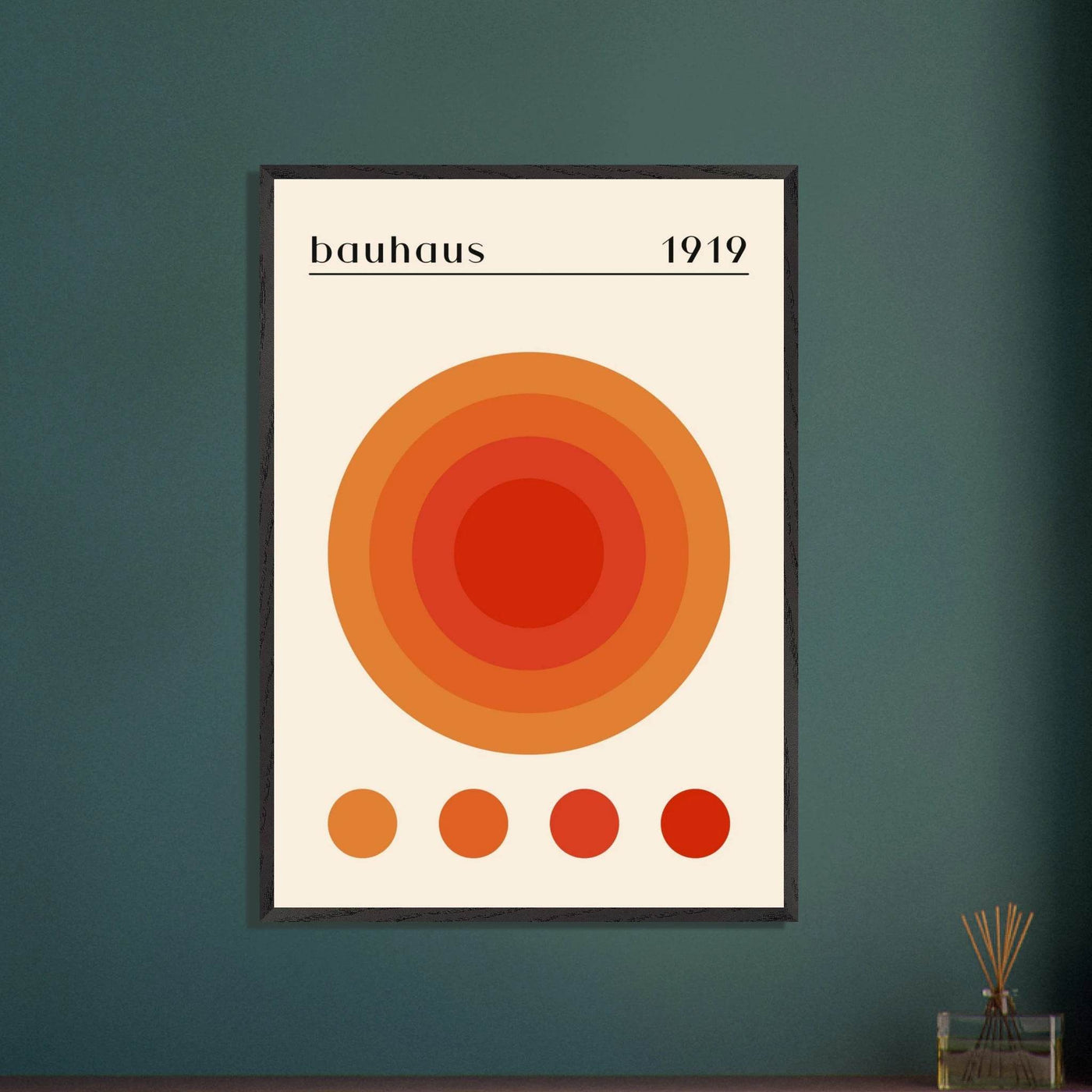 Bauhaus 1919 Orange & Red Circles - Vibrantwalls