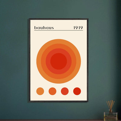 Bauhaus 1919 Orange & Red Circles - Vibrantwalls