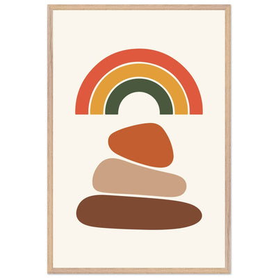 Desert Rainbow & Stone Stack - Vibrantwalls