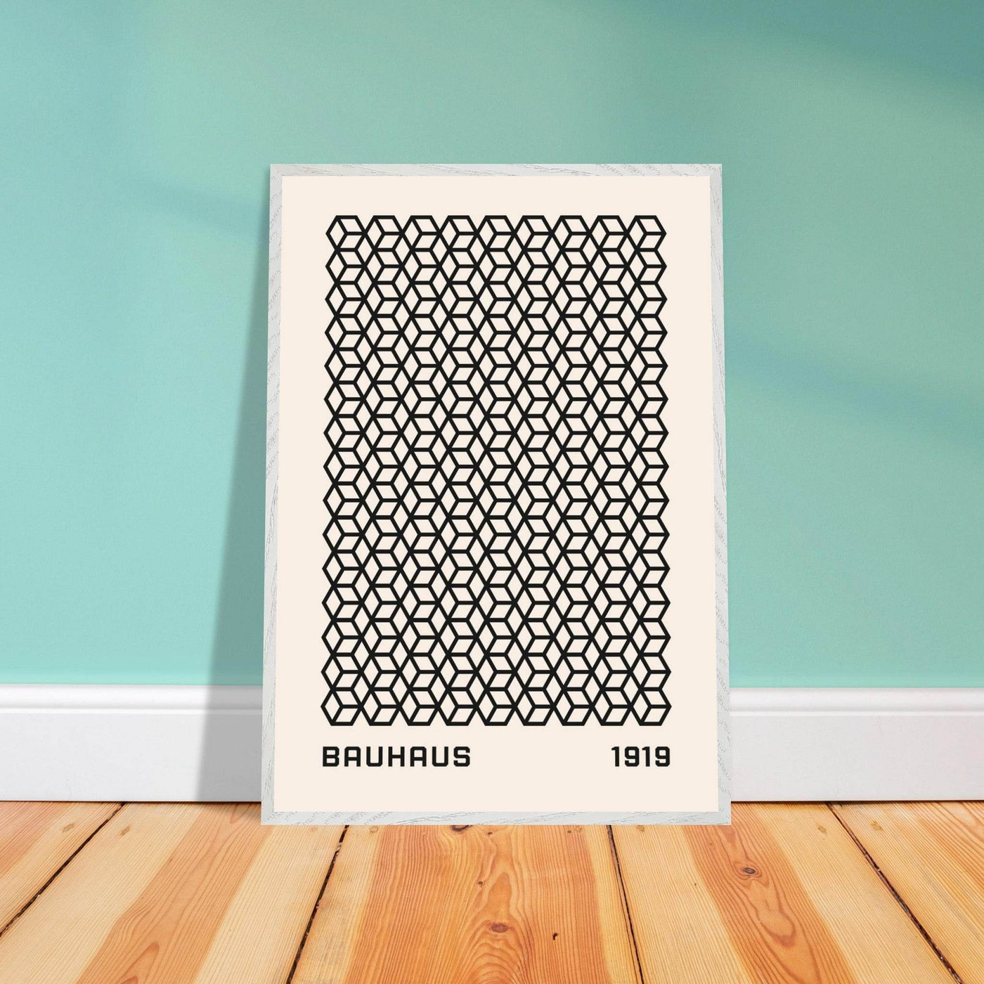 Bauhaus 1919 Geometric Cube Pattern Art Print – Modern Minimalist Framed Poster in Multiple Sizes - Vibrantwalls