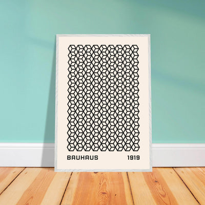 Bauhaus 1919 Geometric Cube Pattern Art Print – Modern Minimalist Framed Poster in Multiple Sizes - Vibrantwalls