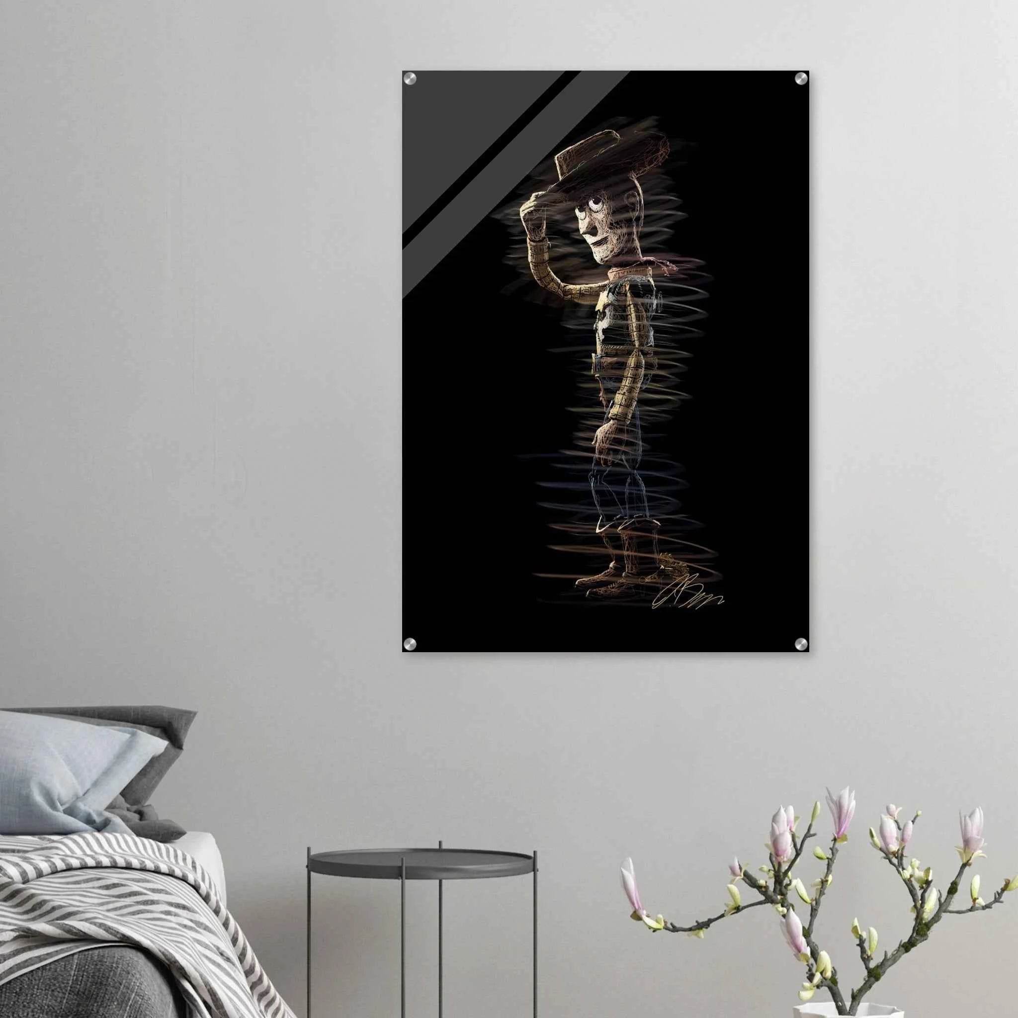 Abstract Woody 'Howdy' Acrylic Print – Dynamic, Whimsical, Modern Wall Art in Multiple Sizes - Vibrantwalls