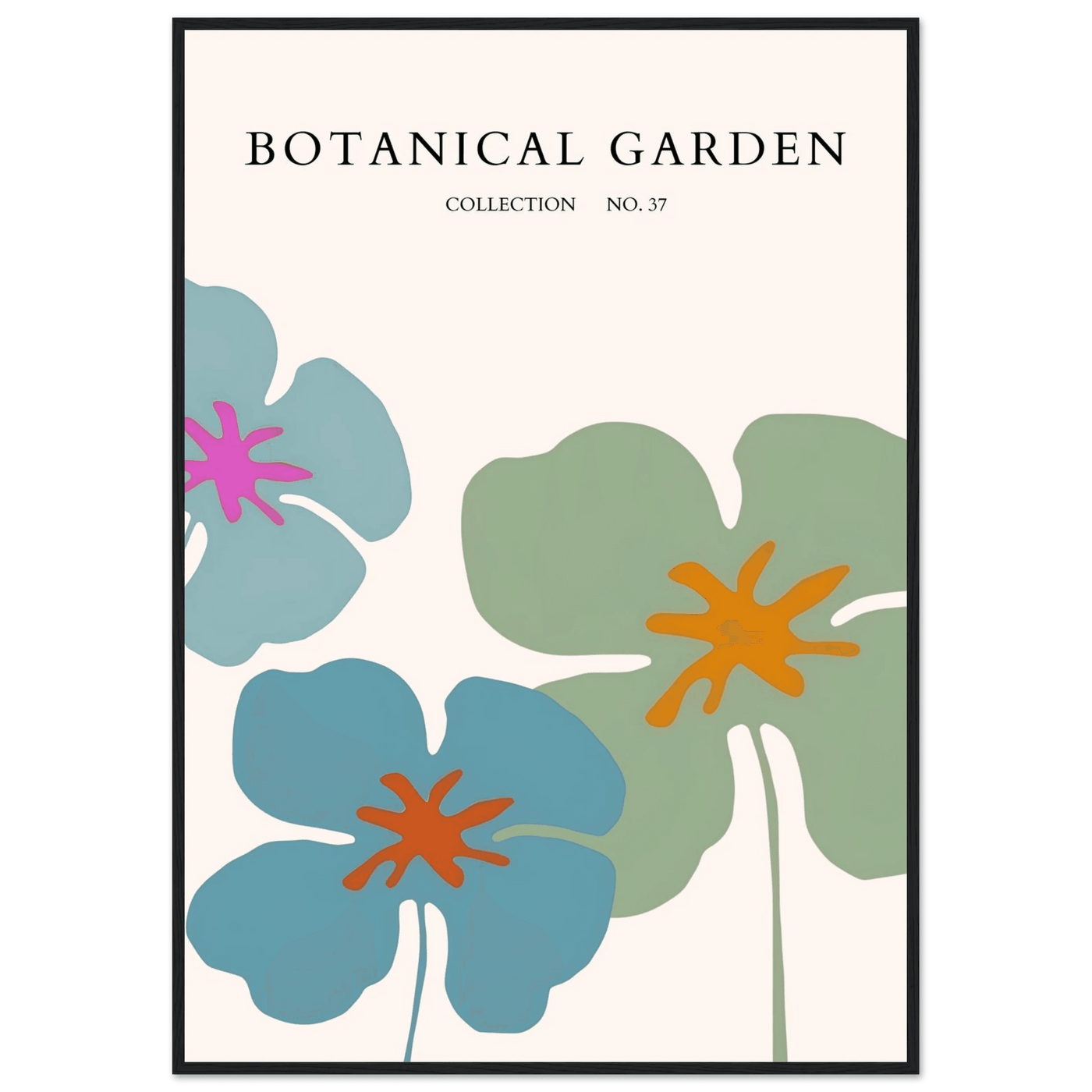 Abstract Botanical Garden Framed Posters – Vibrant Floral Art Prints in Your Choice of Frame & Size | Ready-to-Hang - Vibrantwalls