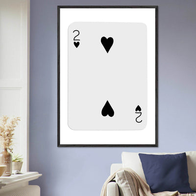 Two of Hearts Poker Card Print - Framed Wall Art, Eco-Friendly Wood Frame in Multiple Sizes & Finishes - Vibrantwalls