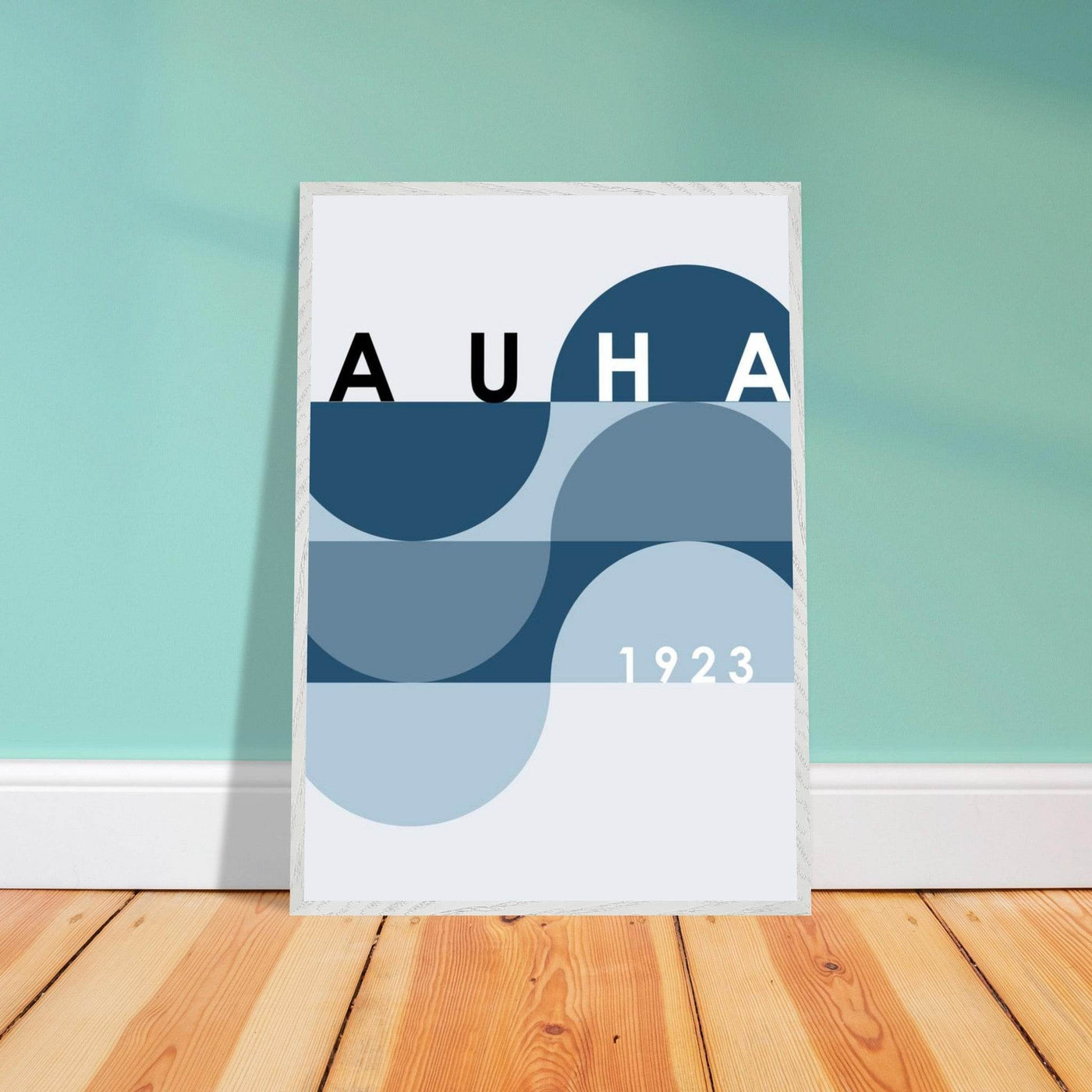 Bauhaus-Style Abstract Poster - The Blue Tunnel Modern Art Print in Various Sizes & Finishes - Vibrantwalls