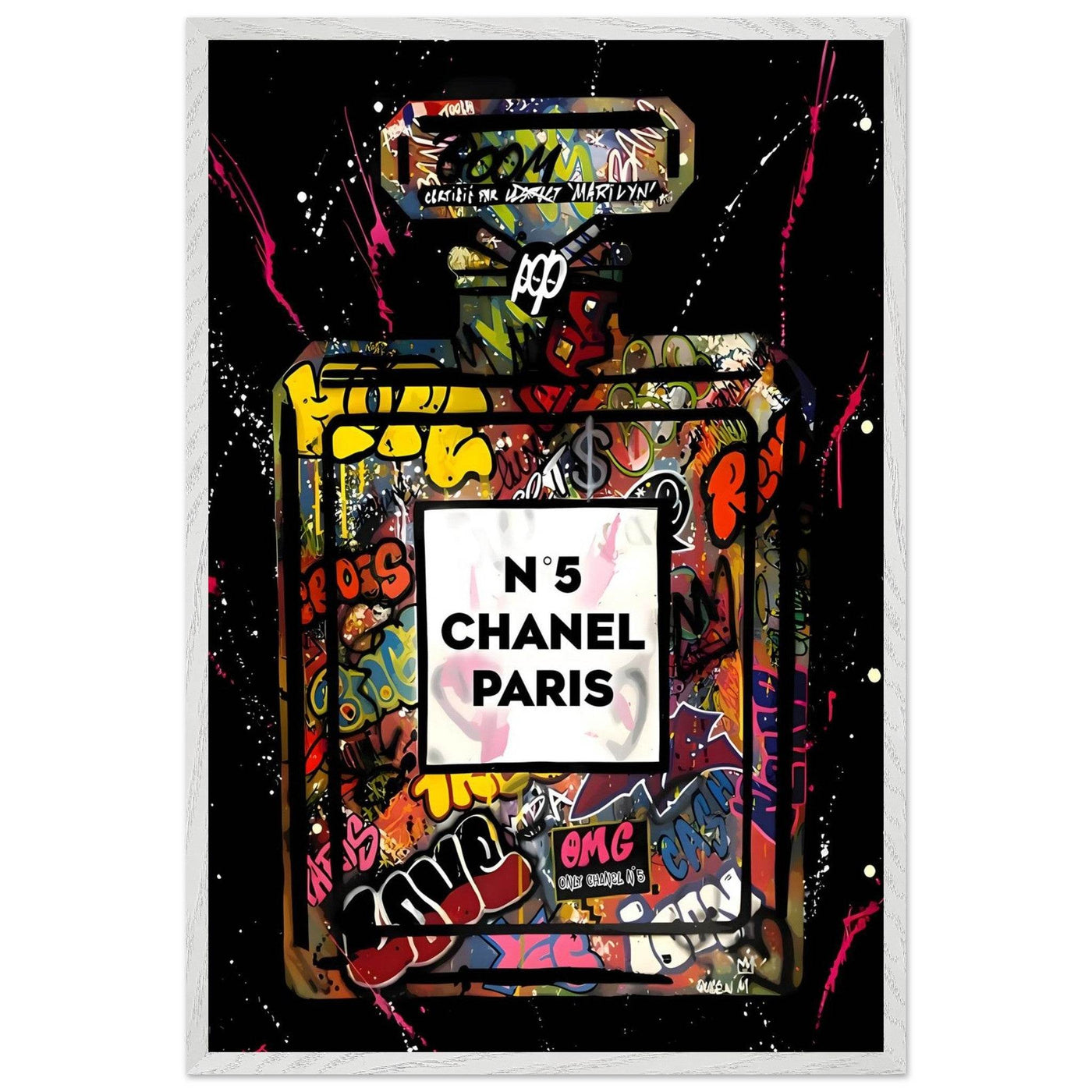 Coco Mademoiselle Chanel Perfume Pop Art Graffiti Print - Iconic Scent, Street Style Art Piece in Your Choice of Frame - Vibrantwalls