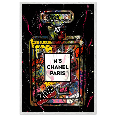 Coco Mademoiselle Chanel Perfume Pop Art Graffiti Print - Iconic Scent, Street Style Art Piece in Your Choice of Frame - Vibrantwalls
