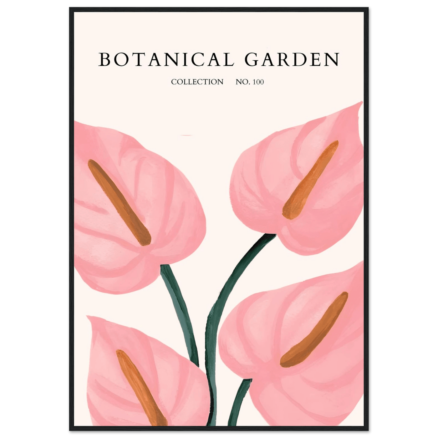 Botanical Garden Framed Poster – Pink Anthurium Bloom Art Print | Elegant & Ready-to-Hang - Vibrantwalls