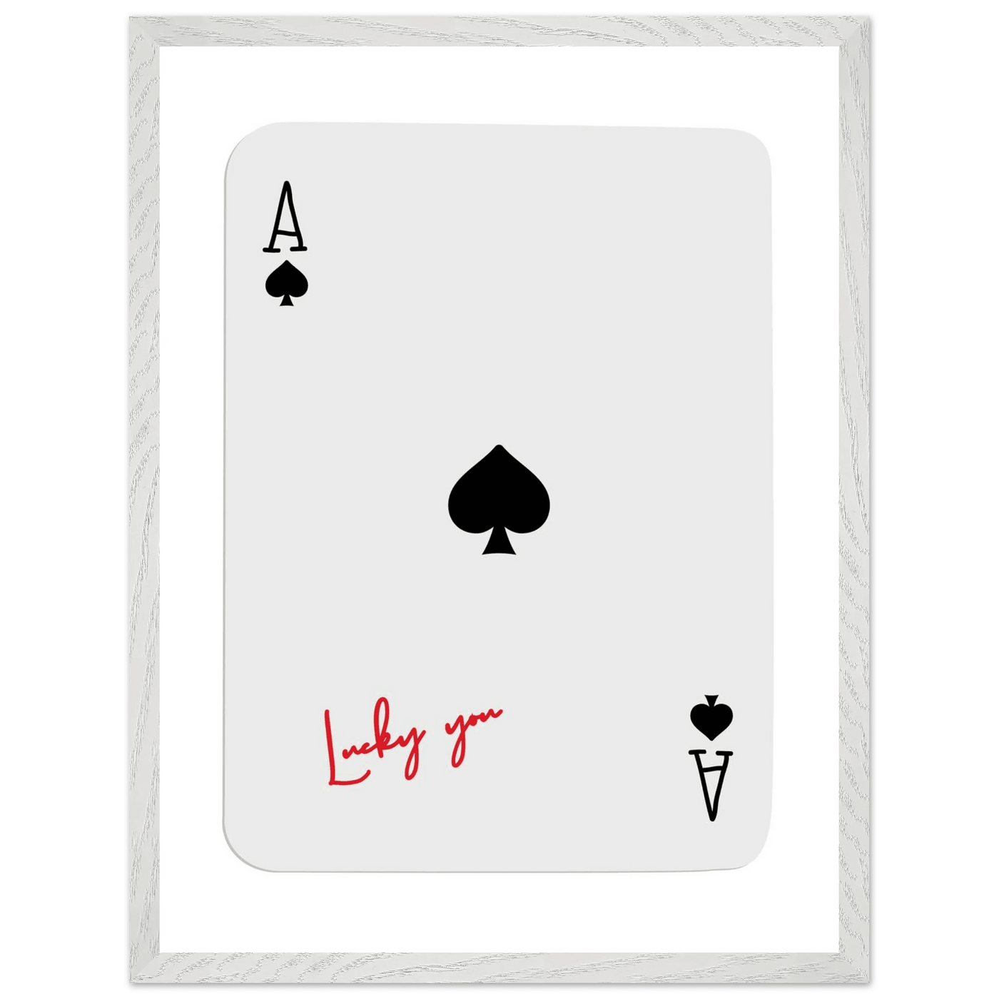 Ace of Spades Lucky You Print - Elegant Card Game Wall Art, Eco-Friendly Framed Poster in Multiple Sizes & Finishes - Vibrantwalls
