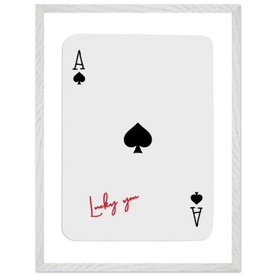 Ace of Spades Lucky You Print - Elegant Card Game Wall Art, Eco-Friendly Framed Poster in Multiple Sizes & Finishes - Vibrantwalls