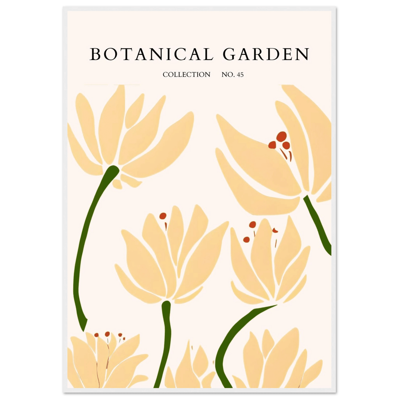 Botanical Garden Framed Art Print – Minimalist Floral Design & Nature-Inspired Posters | Ready-to-Hang - Vibrantwalls