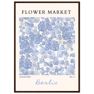 Forget-Me-Not Bloom Framed Poster – Gentle Blue Floral Art Print | Berlin Collection | Ready-to-Hang Wall Art - Vibrantwalls